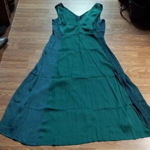 Lane Bryant Multi Colored Green Sleeveless Maxi Dress